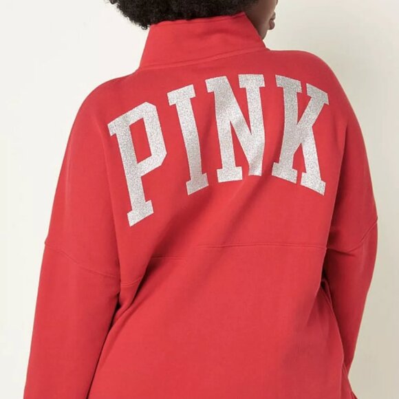 PINK Victoria's Secret Full Zip Top Size XXL New With Tags Glitter Logo - Picture 2 of 7